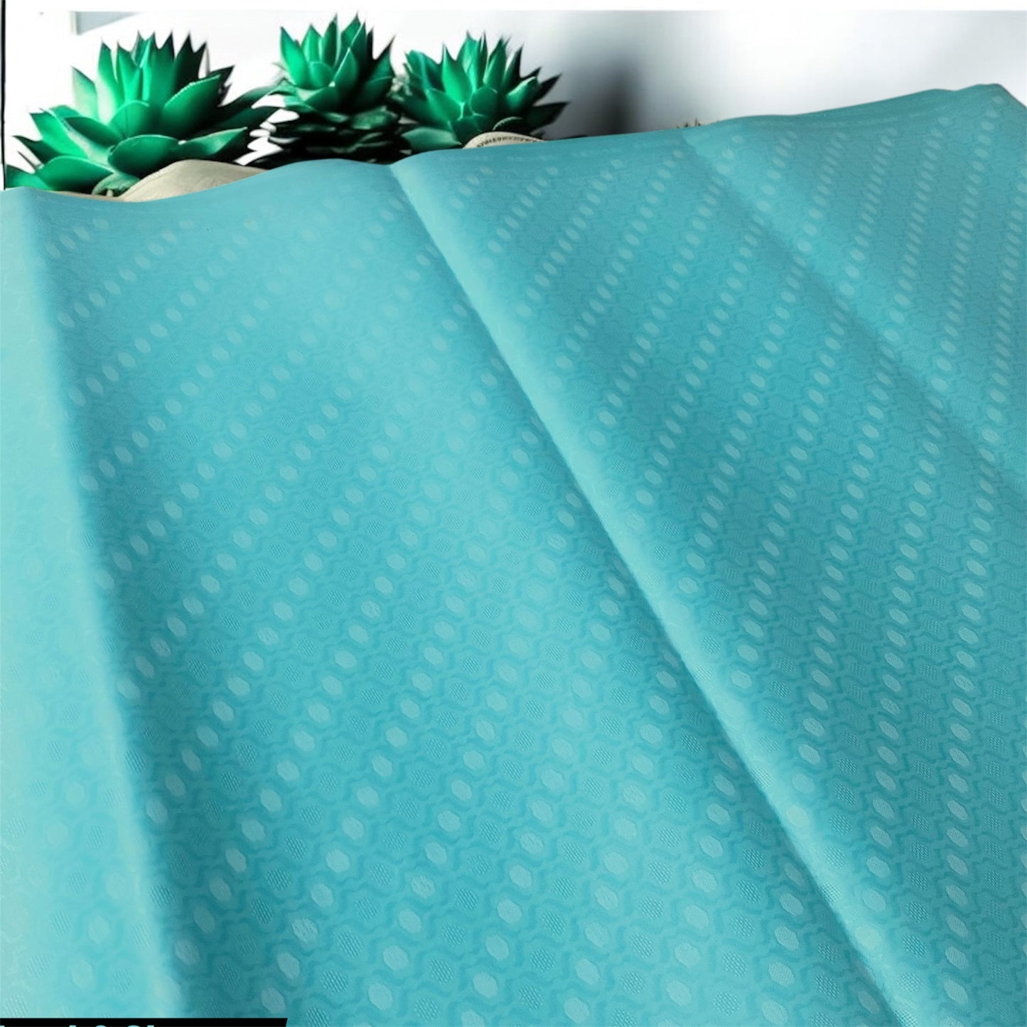 2 PC cotton KT (Aqua Blue 42) Self Design Collection for Summer Seasons