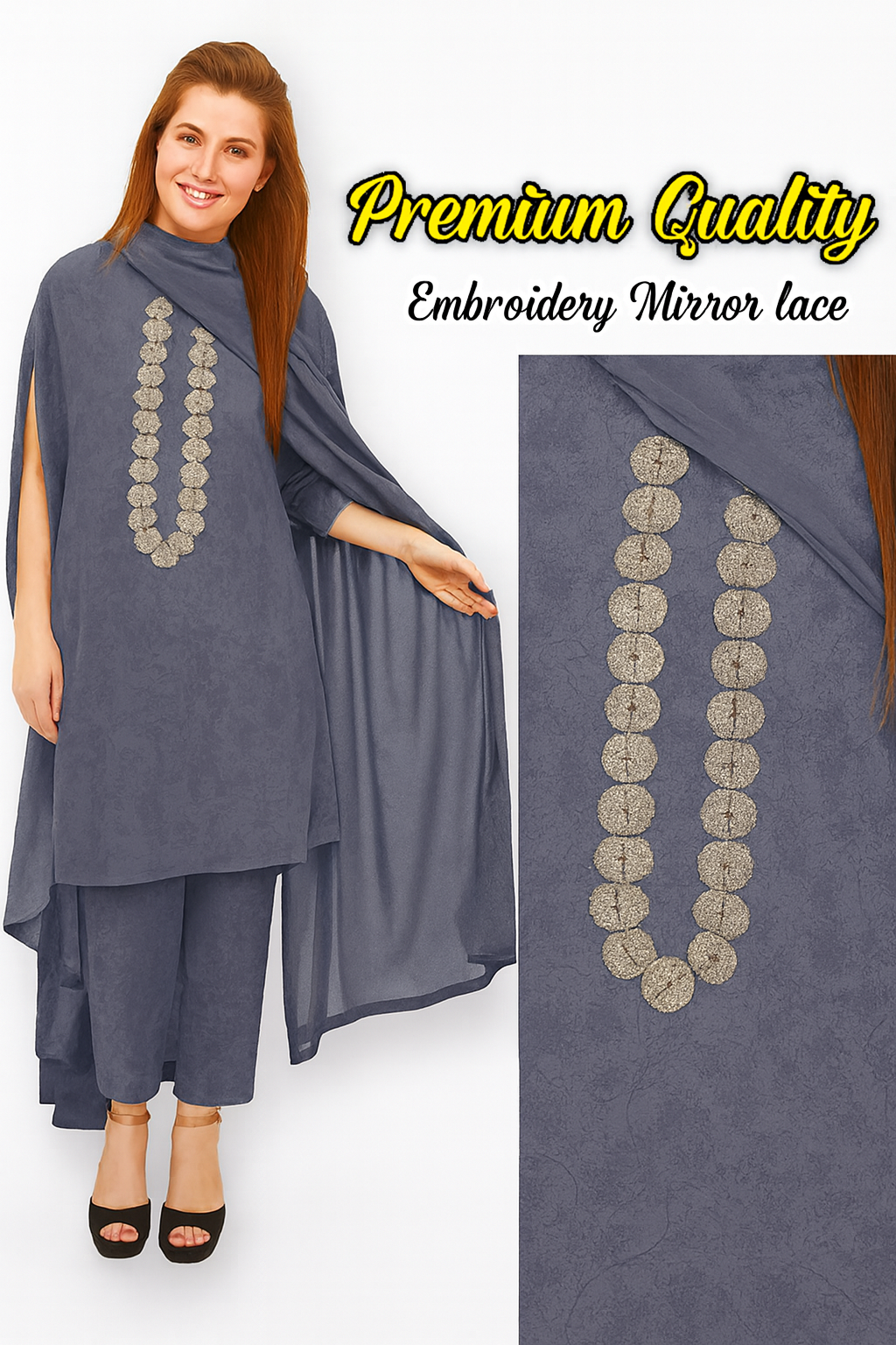 (Smoke gray) Shine velvet for winter Seasons