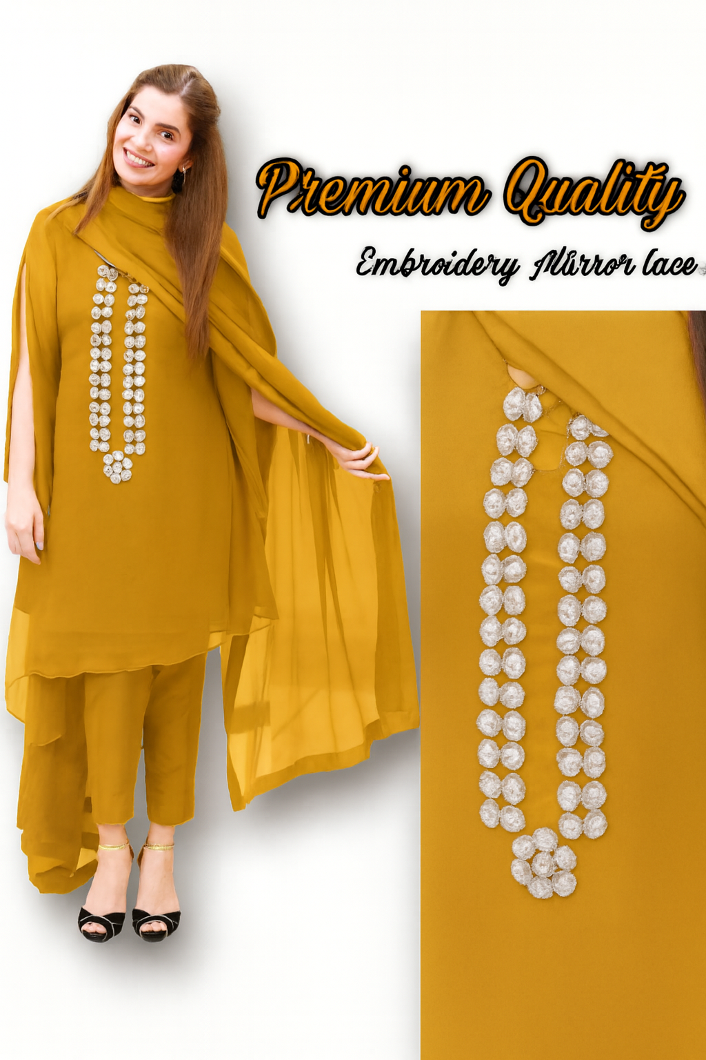 (Yellow mustard) Shine velvet for winter Seasons