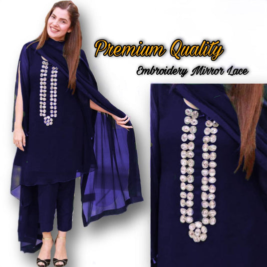 (Navy Blue) Shine velvet for winter Seasons