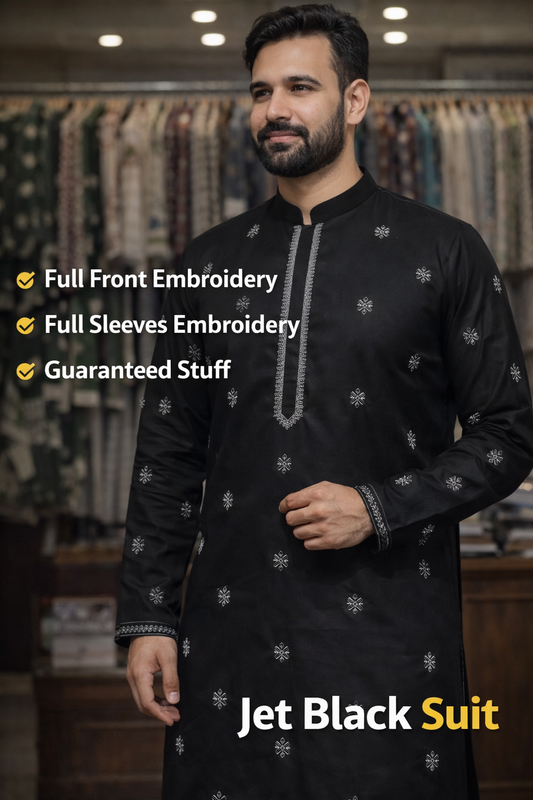 2 PC cotton KT EMBROIDERY (EMB Black 1st) EID Collection for Summer Seasons
